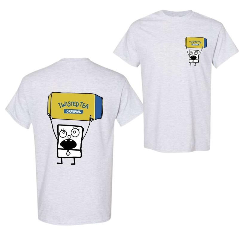 Doodlebob Twisted Tea Essential 2 Sided T-Shirt, Funny Drinking T-Shirt, Summer T-Shirt, Full Color T-Shirt, Unisex...