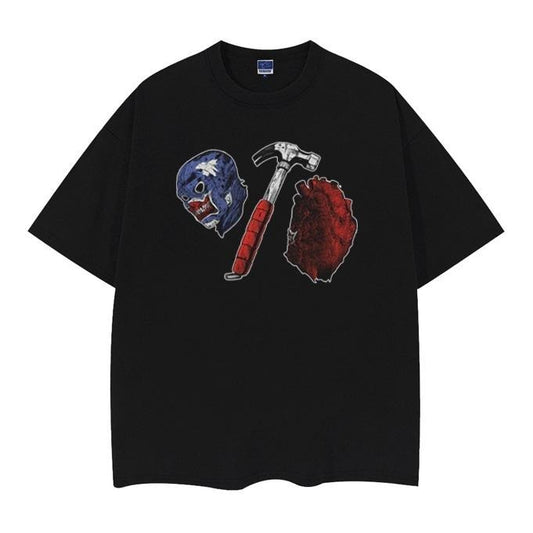 Dorohedoro "Best Partners" Vintage Oversized Tee Anime T-shirt 100% Cotton Original Design Men's Top Streetwear Casual Crewneck Tshirt Loose Baggy