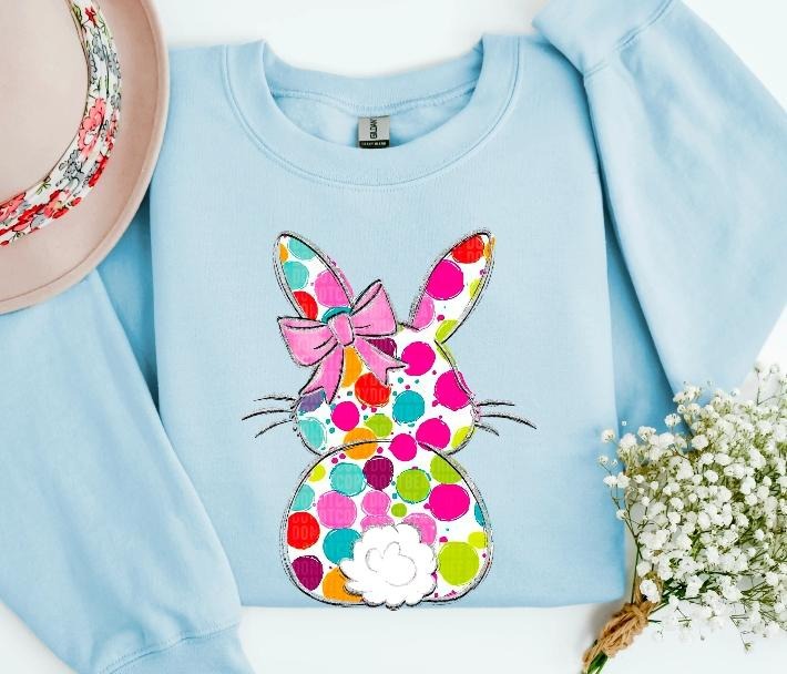 Dotted Easter Bunny DTF Transfers - THIS IS NOT A SHIRT Hoodie, Sweatshirt | InkThreadWorks.com