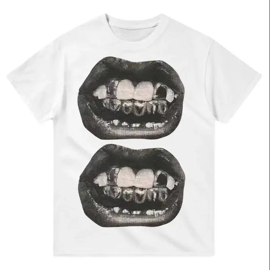 Double Grillz t shirt gift for men and women Menswear Top Underwear Tshirt Underwear Tshirt Cotton Streetwear Tropical...