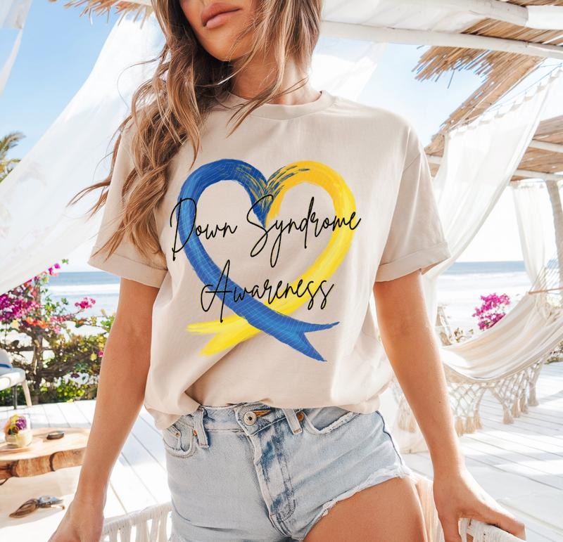 Down Syndrome Awareness Heart DTF Transfers - THIS IS NOT A SHIRT Hoodie, Sweatshirt | InkThreadWorks.com