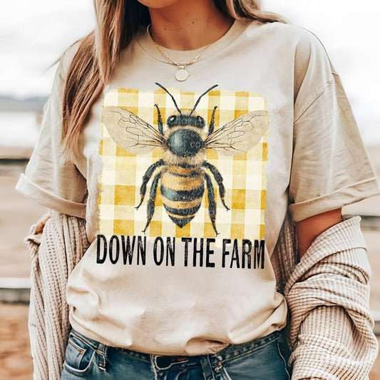 Down on the Farm Bee DTF Transfers - THIS IS NOT A SHIRT Hoodie, Sweatshirt | InkThreadWorks.com