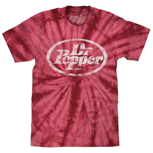 Dr. Pepper Tie Dye T-Shirt - Crimson Red Tie Dye Hoodie, Sweatshirt | InkThreadWorks.com