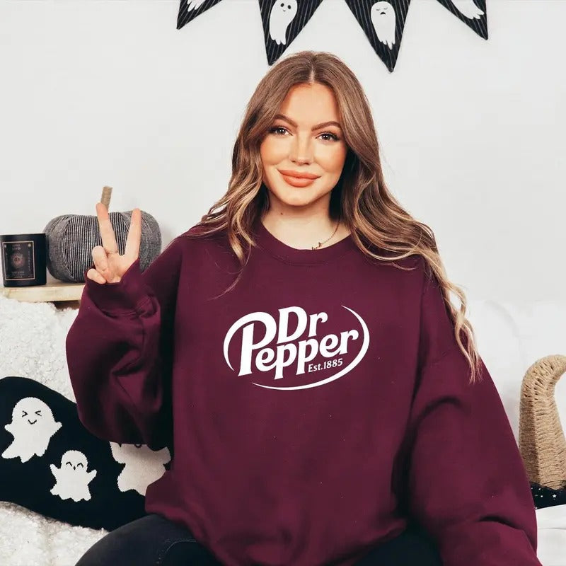 Dr Pepper Est 1885 Sweatshirt, Dr Pepper Soda Lover Hoodie, Dr Pepper Hoodie T-shirt | InkThreadWorks.com