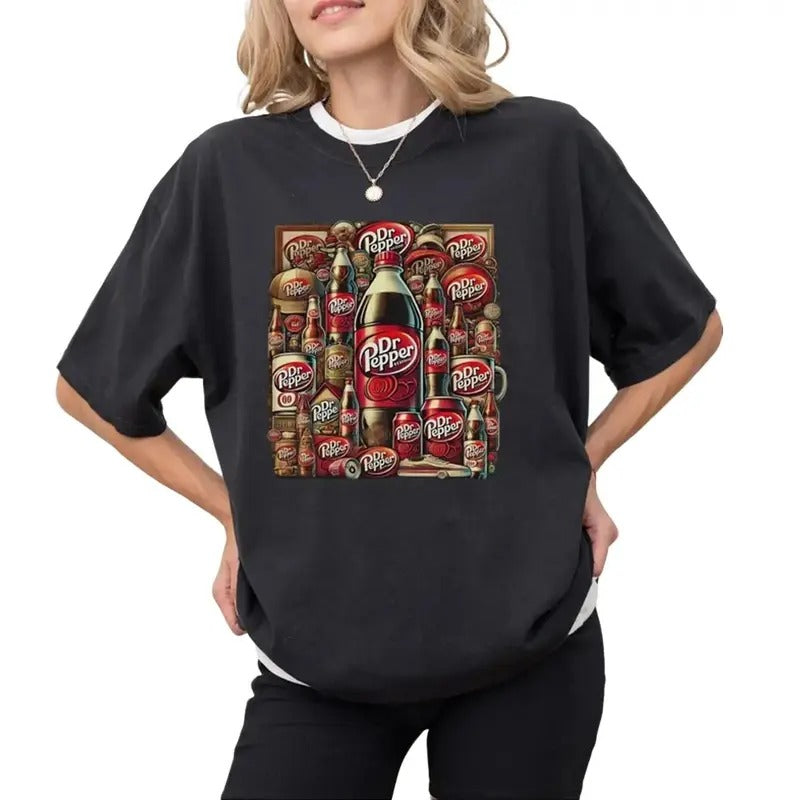 Dr Pepper Hallowen Coke Drinking Bottles T-Shirt, Hallowen Party Pepper Shirt, Available Sizes S to 3XL Top Womenswear...