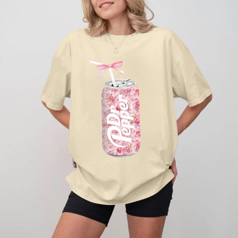 Dr Pepper T-Shirt, Dr Pepper Gift, Dr Pepper Bow T-Shirt, Dr Pepper Pink Bow T-Shirt, Cute Baby Pink Bow Tee, Trendy Soda...