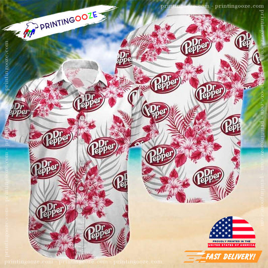 Dr. Pepper Flower Hawaiian Shirt