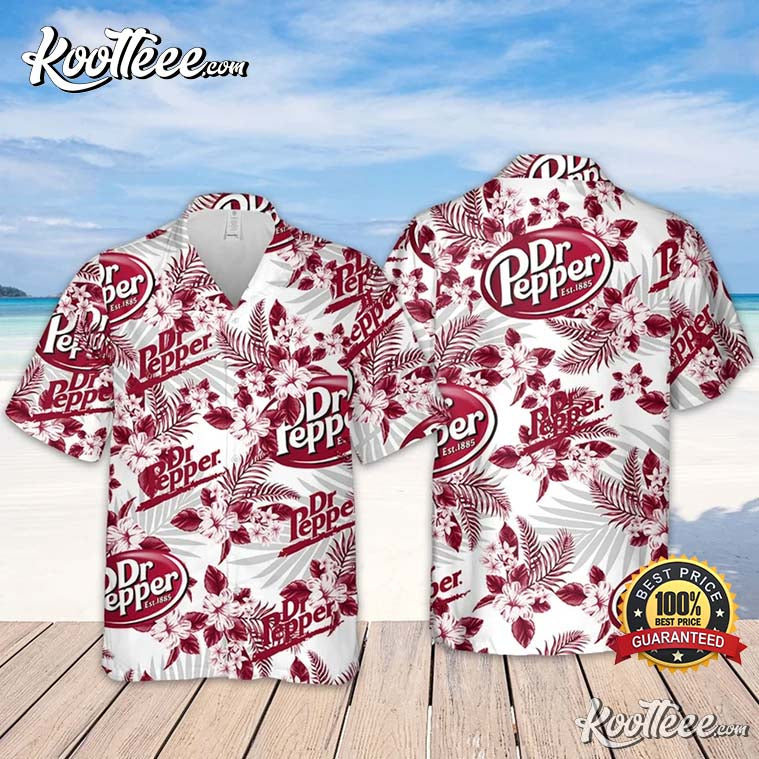 Dr.Pepper Flowers Pattern Hawaiian Shirt