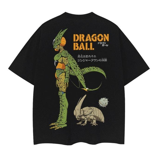 Dragon Ball "Cell's Glorious Evolution" Vintage Oversized Tee Anime T-shirt 100% Cotton Original Design Men's Top Menswear Tshirt Streetwear Tropical