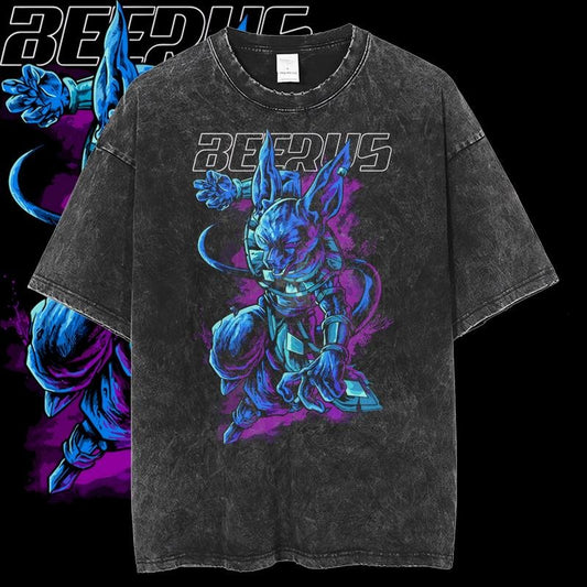 Dragon Ball Z Vintage Anime Shirt, Beerus God Of Destruction Graphic T-Shirt, Dragon Ball Shirt, Anime Merch, Gift For Anime Fans, Unisex Anime Gift Menswear Top
