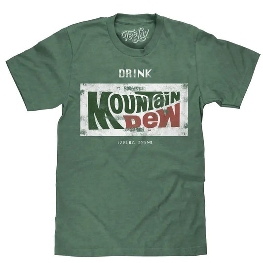 Drink Mountain Dew Logo T-Shirt - Green Hoodie, Sweatshirt | InkThreadWorks.com