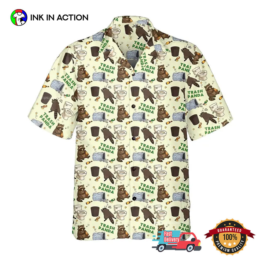 Drunk Raccoon Trash Panda Humor Hawaiian Shirt