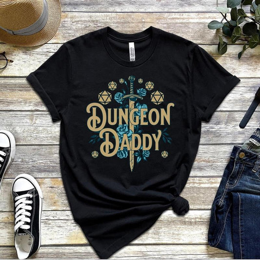 Dungeon Daddy Shirt, Funny Gamer Dad Gift, Dungeon Master Tshirt, Retro Dnd Tee, 20 Sided Dice, Dungeons And Dragons TShirt, Gift For Nerd