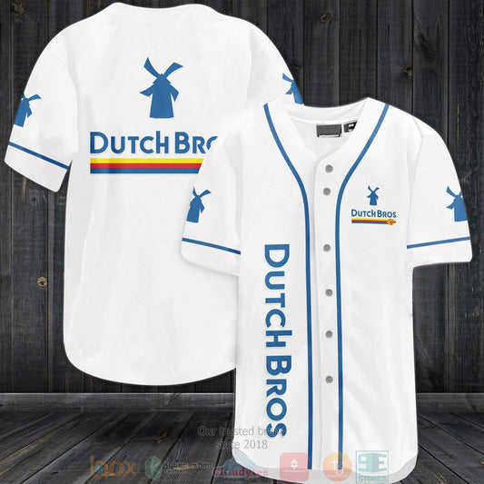 Dutch Bros White Baseball shirt