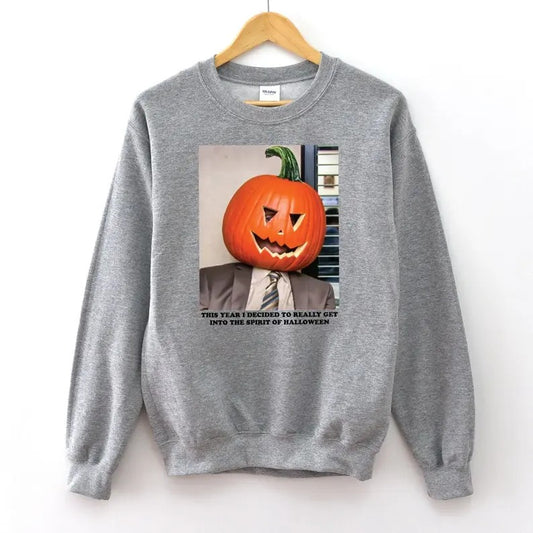 Dwi.ght Pumpkin Head Sweatshirt, Pumpkin Head Crewneck, Funny The Office Halloween Pullover Shirt, Funny Halloween Shirt...