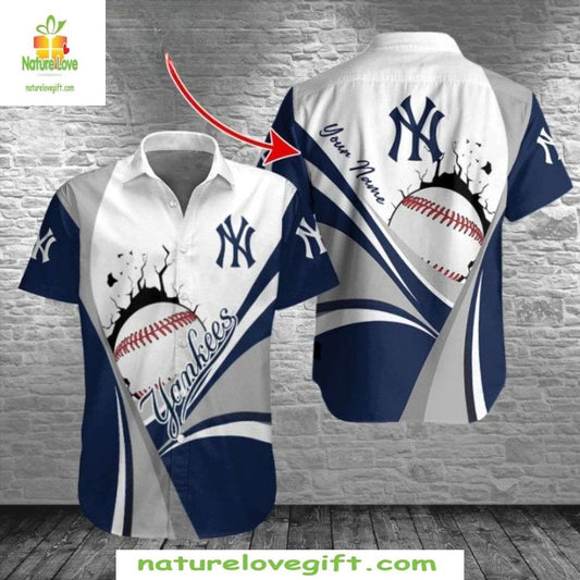 NY Yankees Tropical Hawaiian Shirt Dynamic Baseball MLB Aloha Shirt