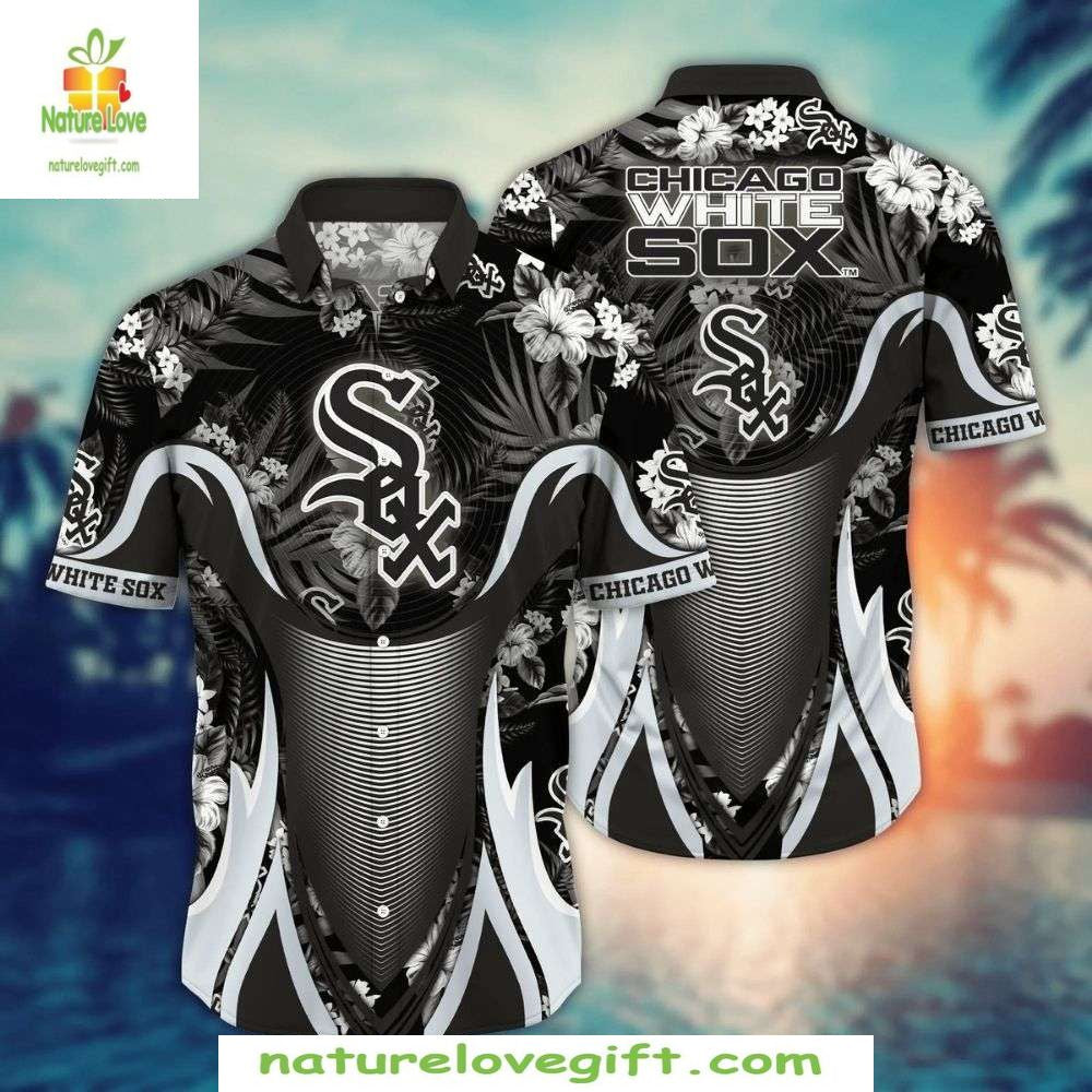 Chicago White Sox Hawaiian Shirt Dynamic Wave Floral MLB Baseball Apparel