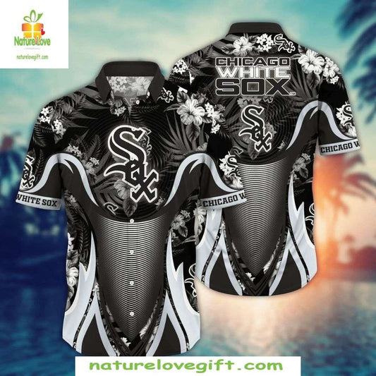 Chicago White Sox Hawaiian Shirt Dynamic Wave Floral MLB Baseball Apparel