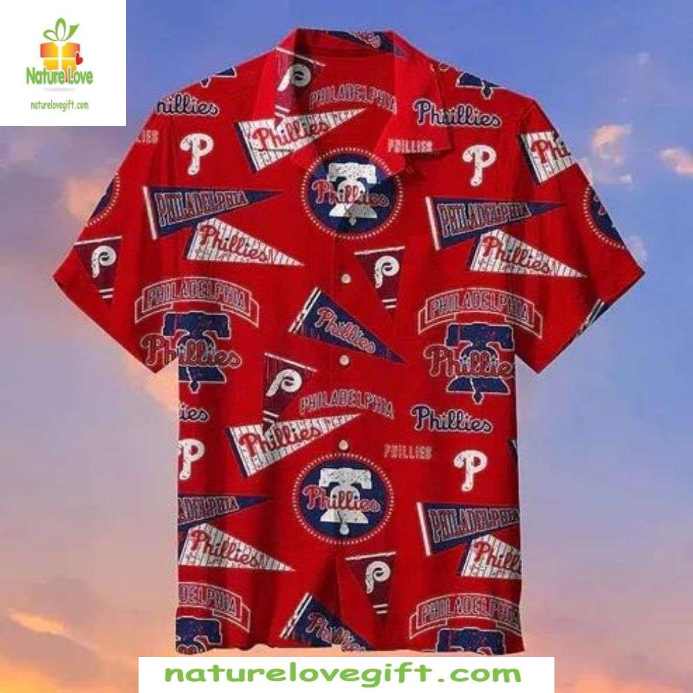 Philadelphia Phillies Hawaiian Shirt Dynamic Red Stylish Baseball Apparel