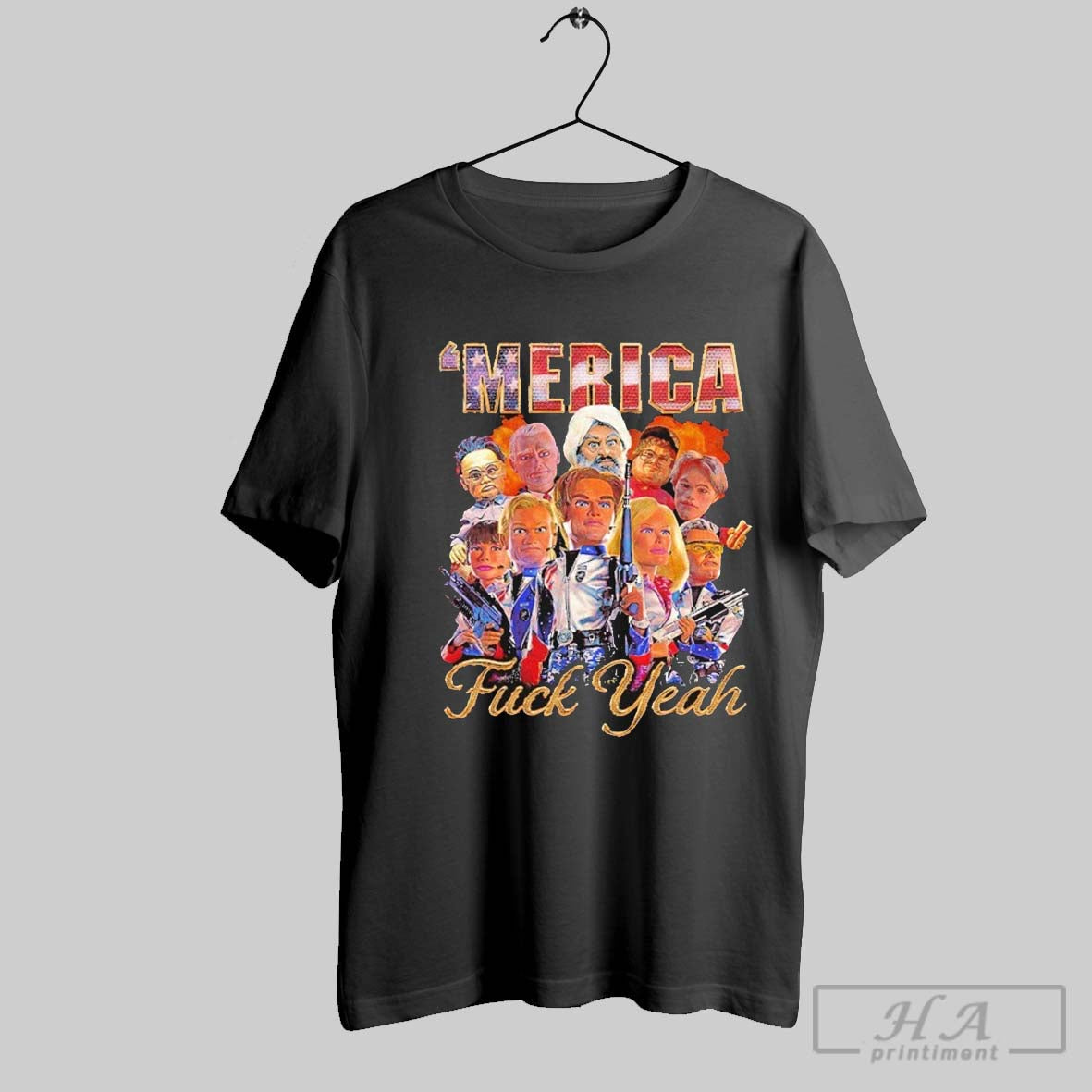 Merica Fuck Yeah American Flag T Shirts