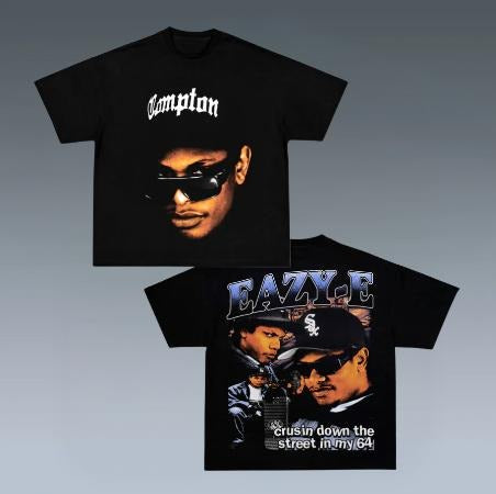 EAZY-E TEE, Double Sided Prints Vintage T-Shirt, Rapper Shirt, Hip Hop Shirt, Rap Music Shirt, R&B Shirt, Pop Shirt, Graphic Tee Shirt, Unisex T-Shirt, Gift For Him, Crewneck Short Sleeve Shirt, Shirt Trending Top Menswear Underwear Streetwear