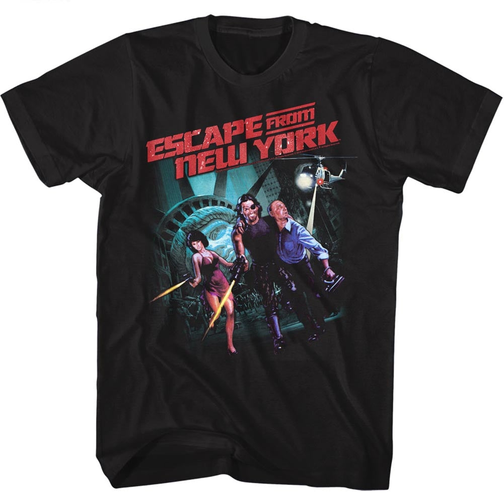 Escape From New York Mens S/S T-Shirt - Running Escape - Solid Black