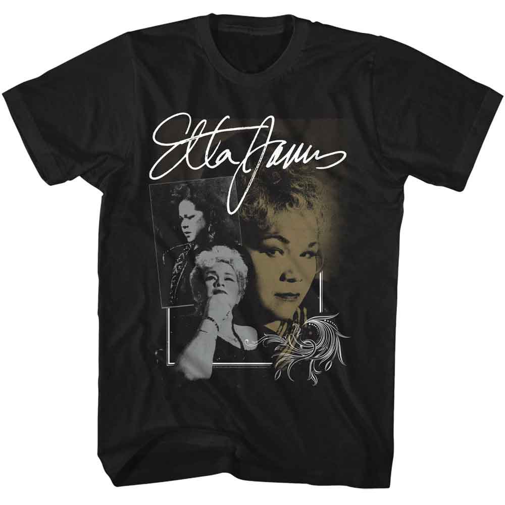 Etta James - Multi Photo - American Classics - Solid Black Adult Short Sleeve T-Shirt