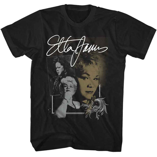 Etta James - Multi Photo - American Classics - Solid Black Adult Short Sleeve T-Shirt