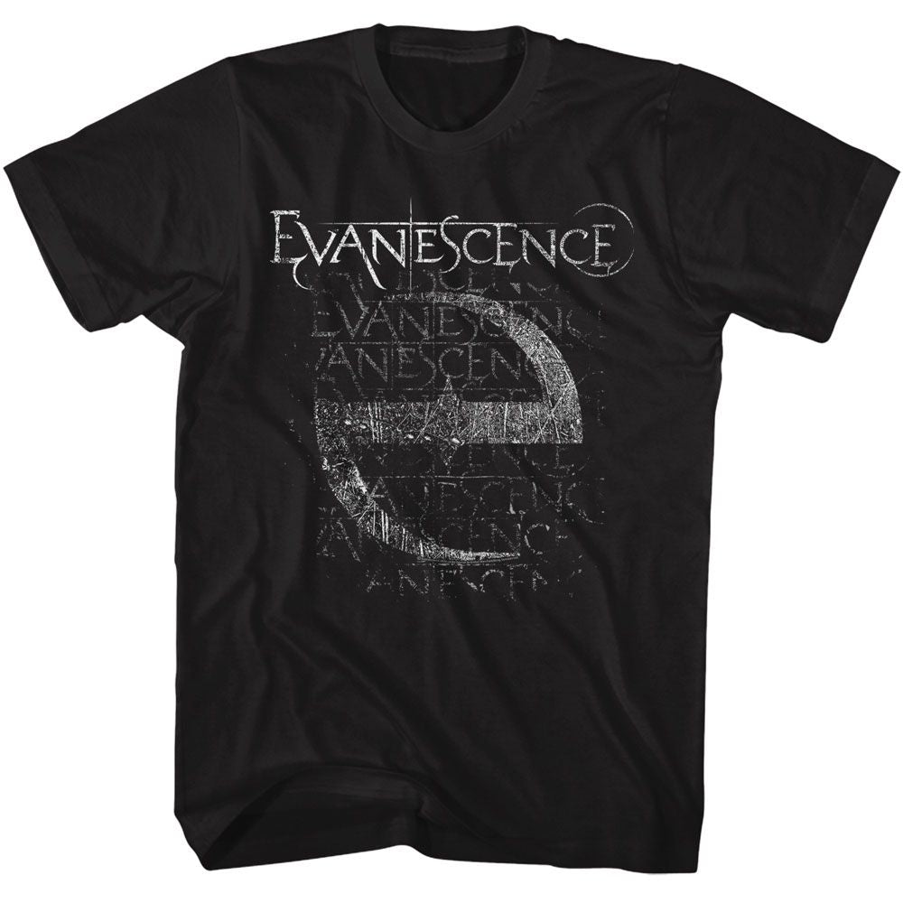 Evanescence - E - American Classics - Solid Black Adult Short Sleeve T-Shirt