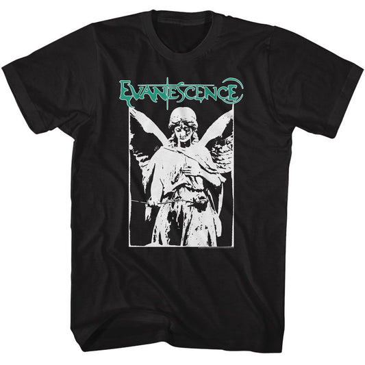 Evanescence - Weeping Angel - American Classics - Solid Black Adult Short Sleeve T-Shirt