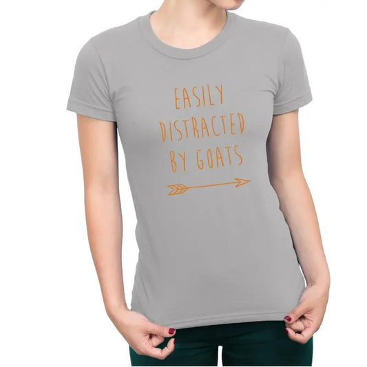 Easily Distracted By Goats Farm Women's T-Shirt Casual Comfort Hoodie, Sweatshirt | InkThreadWorks.com