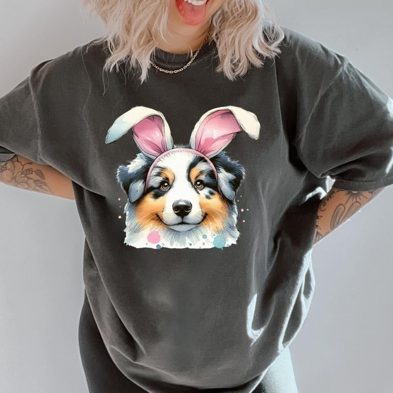 Easter Blue Merle Aussie Shirt ~ Unisex Apparel Relaxed Fit Printed In The USA Clothing Womenswear Casual Comfort Cotton...