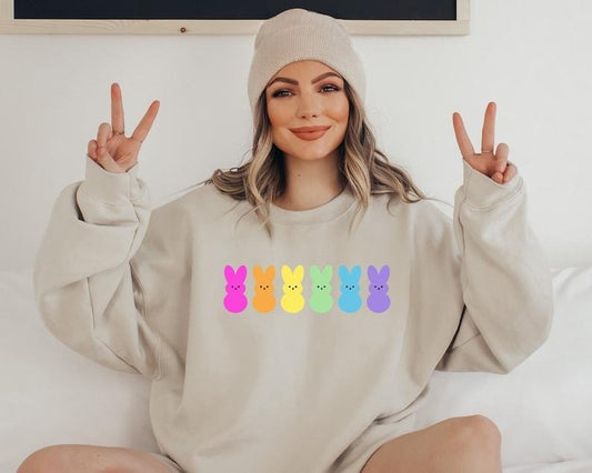 Easter Bunny Peeps Sweatshirt, Easter Shirt, Cute Easter Hoodie and Sweater; T-shirt | InkThreadWorks.com
