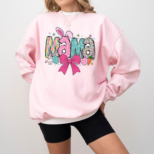 Easter Mama Shirt Sweatshirt Hoodie, Easter Tshirt, Trendy Mom Tee, Spring Mom Shirt, Coquette Mama Easter Tee, Easter...