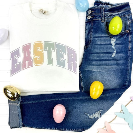 Easter Varsity Letter Comfort Color T-Shirt Hoodie, Sweatshirt | InkThreadWorks.com