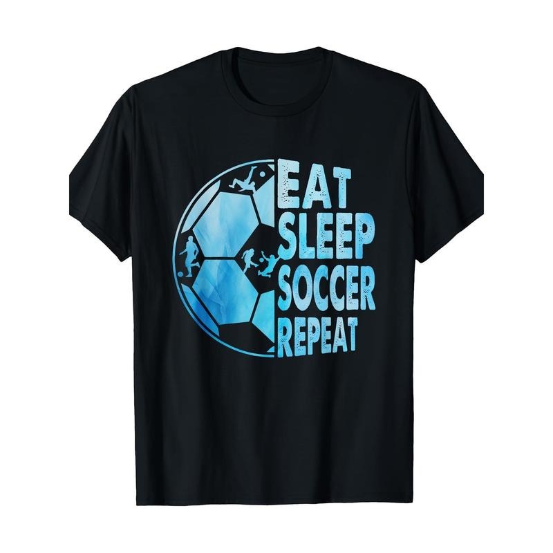 Eat Sleep Football Repeat Men's T-shirt 100% cotton T-shirt Made in USA Hoodie, Sweatshirt | InkThreadWorks.com