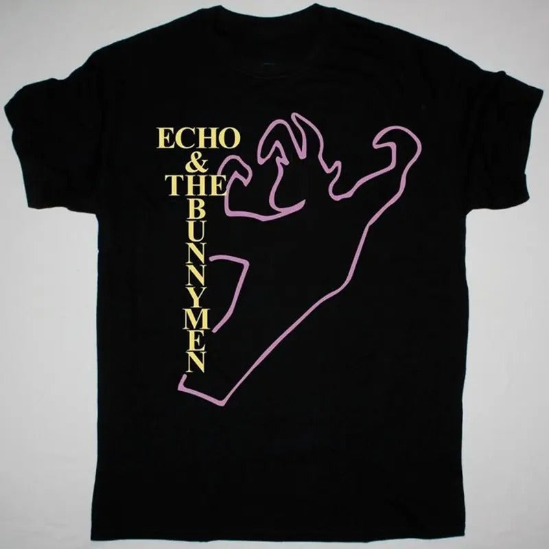 Echo And The Bunnymen Tour 88 New Black Cotton T-shirt Unisex Full Size