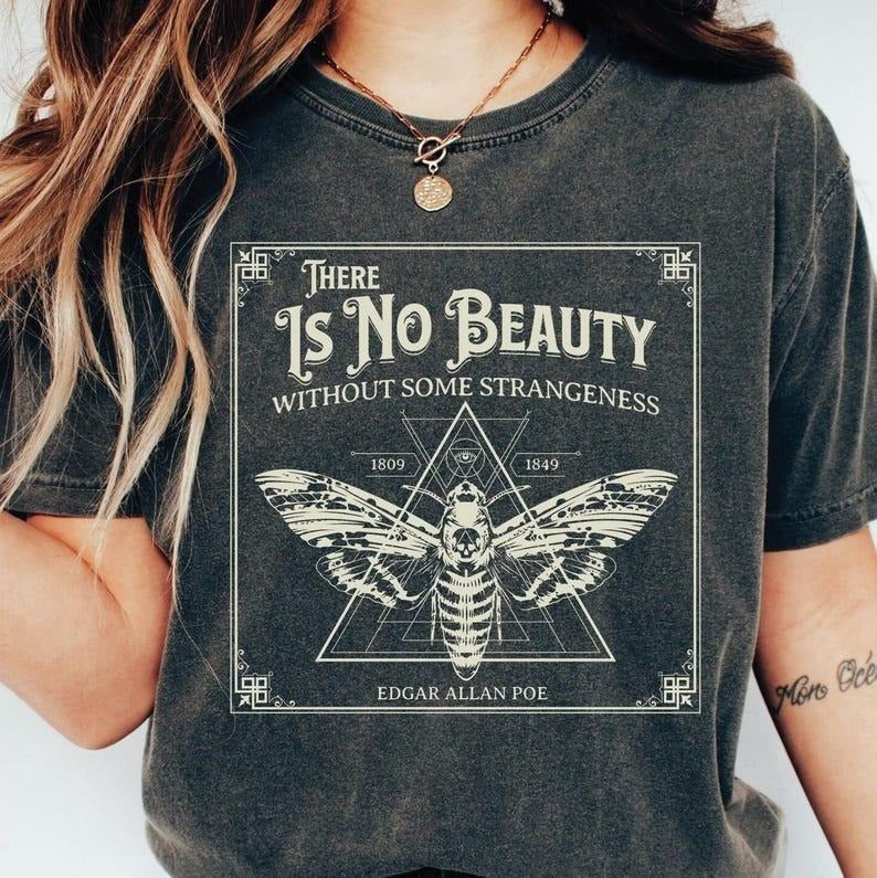 Edgar Allan Poe Shirt Poe  Top Womenswear Hoodie, Sweatshirt | InkThreadWorks.com