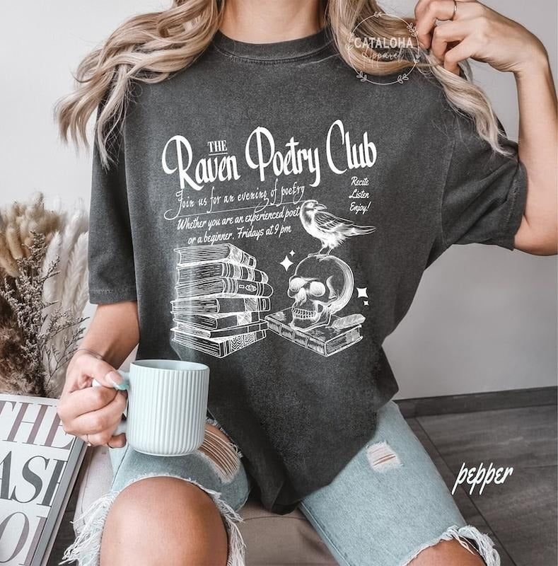 Edgar Allan Poe t-shirt, Raven Poetry club, Edgar Allan Poe Gifts, Poem t-shirt, The Raven Poem shirt, Poetry club shirt,...