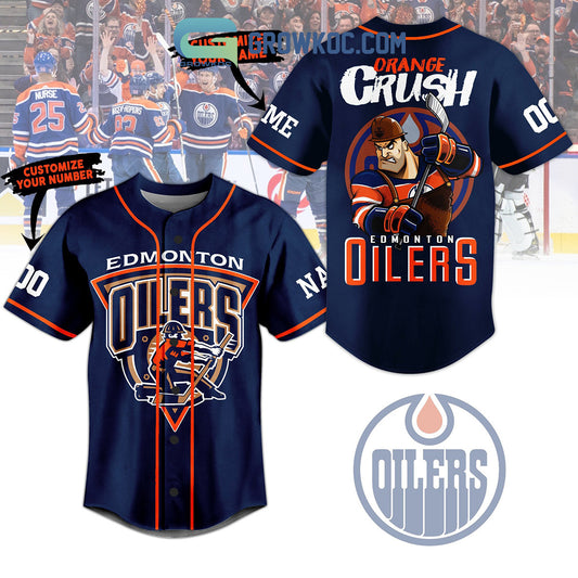Edmonton Oilers Orange Crush Personalized Baseball Jersey