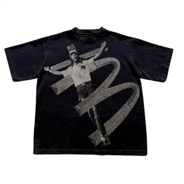 Eerie Mcdonald's Jesus Retro Print Graphics T-Shirt, Sweatshirt, Hoodie Size S- 3XL,Gift For Women Top Womenswear Underwear Humen, Underwear Tshirt Lady Streetwear Human Shortsleeve Shoe Comfort Casual