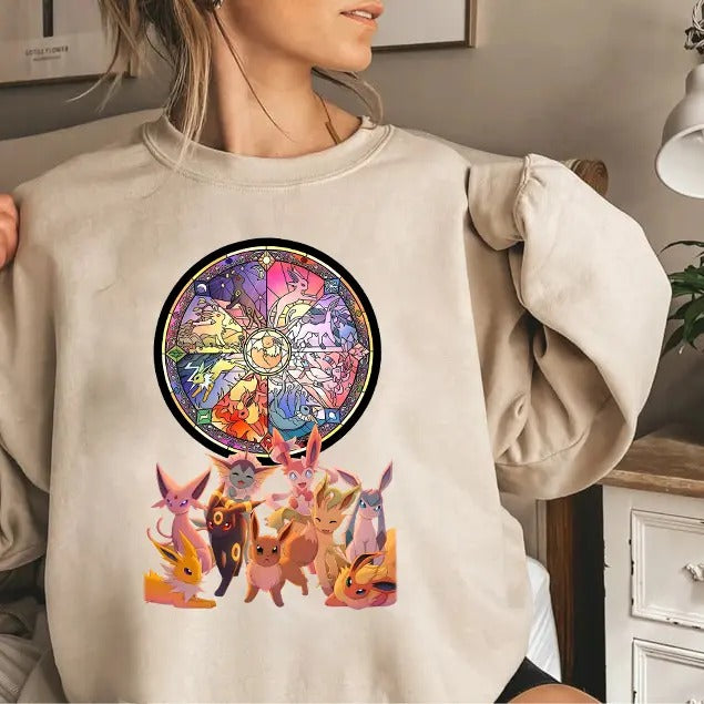 Eevee Evolutions Sweatshirt T-Shirt Hoodie, Eevee Eeveelution, Eevee  Shirt, Slyveon, umbreon, Espeon, Flareon, Vintage Anime