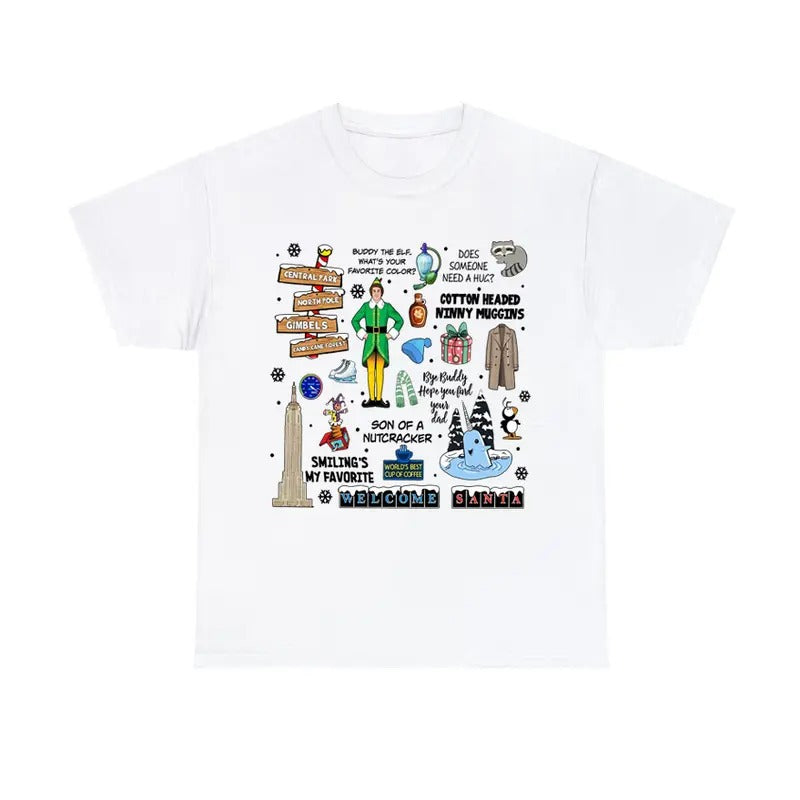 Elf Character Cotton Holiday Graphic Tee Classic Fit