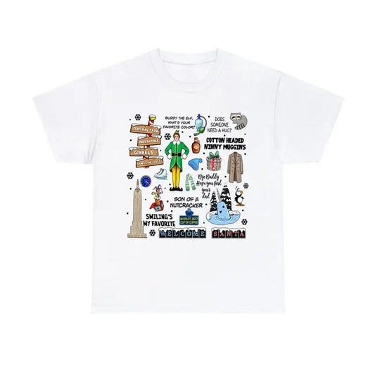 Elf Character Cotton Holiday Graphic Tee Classic Fit