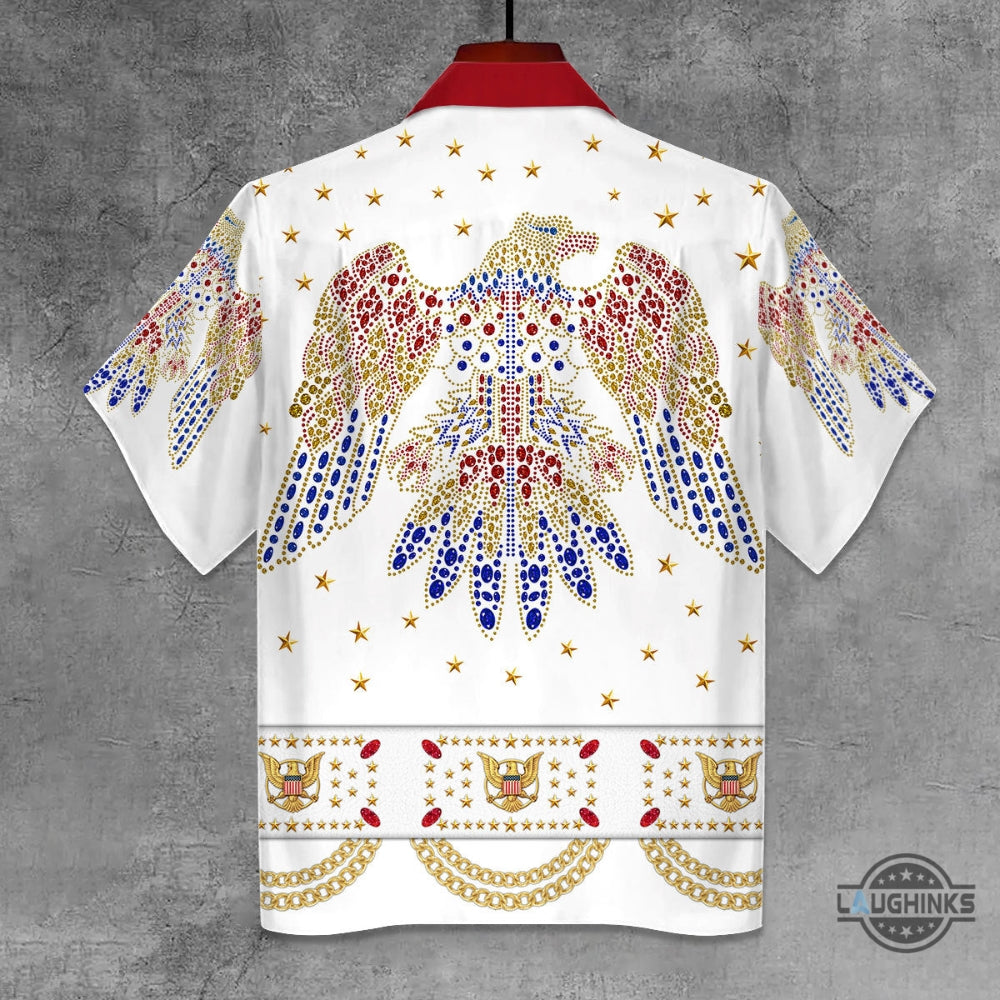 Elvis Presley Aloha Button Up Hawaiian Shirt And Shorts SALE