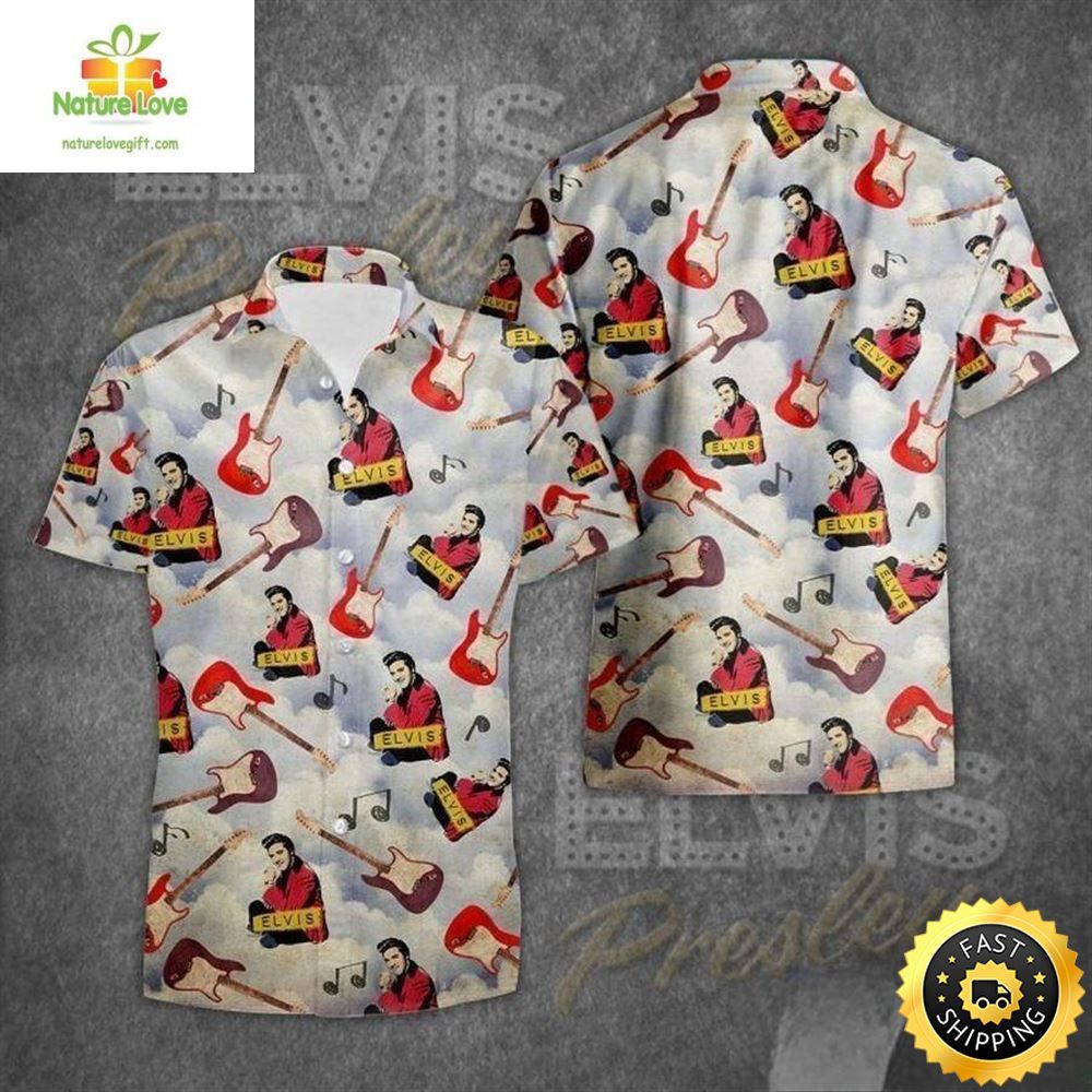 Elvis Presley Hawaiian Shirt Music Gift Guitar Lovers Pattern