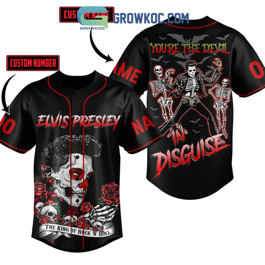Elvis Presley The King Of Rock N’ Roll You’re The Devil Disguise Personalized Baseball Jersey