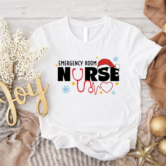 Emergency Room Nurse Shirt, ER Nurse Crew Christmas Tee, Emergency Department T-Shirt, ER Nurse Holiday Gift Tee,...