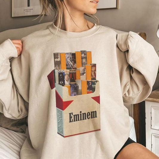 Eminem Rapper Vintage T-shirt, Music Album Graphic Tee, Cigar Lovers Short-Sleeve Unisex T-Shirt, Album Eminem Ver Cigar, Gift for Men and Women