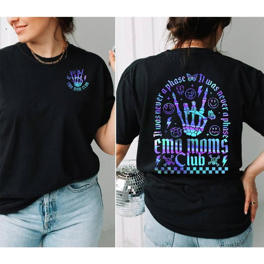 Emo Moms Club Shirt And Sweatshirt, Motherhood Shirt, Emo Moms Skeleton Shirt, Mama Shirt, Elder Emo, Mothers Day Gift, Emo Mama Shirt, Mom Life, Mama Funny Rocking